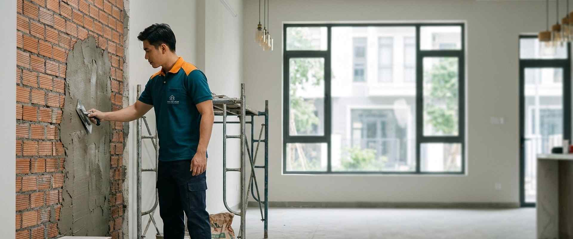 Thợ xây dựng sửa nhà, ốp lát và trát tường tại TP.HCM