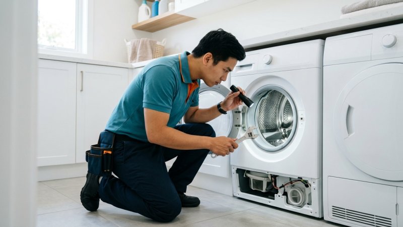 Thợ kiểm tra máy giặt kêu to khi vắt tại nhà